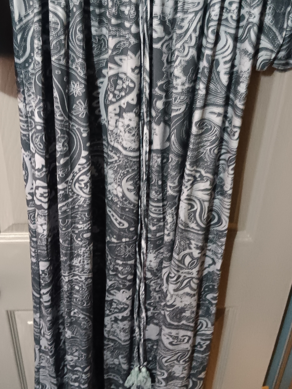Blue Paisley V-Neck Maxi Dress - Picture 3 of 12